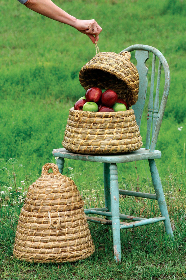 Wicker Basket with Glass Canister - Vagabond Vintage