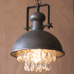 Tall Antique Brass Table Lamp With Brass Shade by Kalalou