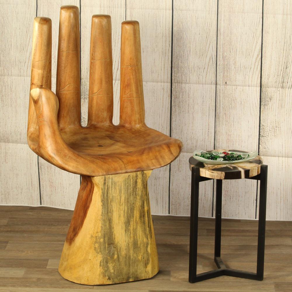 Wooden hand shaped chair hot sale