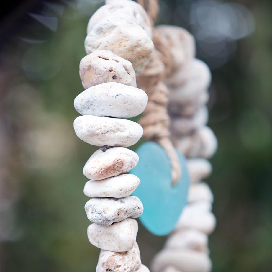 Natural Stone Heart Hanging Wreath selling with Stone or Recycled Glass Heart Stone Wa